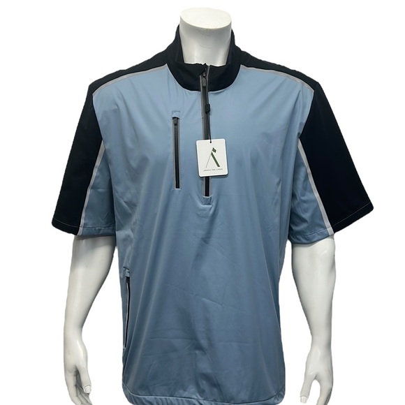 NWT Above The Links Elite Performance Denim Blue-Black Golf Rain Wind Jacket XL - Picture 4 of 15